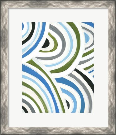 Framed Swirly Bob I Print