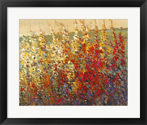 Framed Field of Spring Flowers I Print