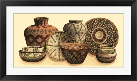 Framed Hand Woven Baskets VI Print