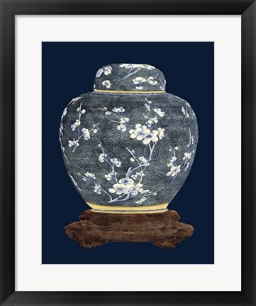 Framed Blue &amp; White Ginger Jar II Print