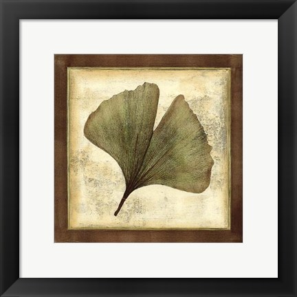 Framed Rustic Leaves IV - No Crackle Print