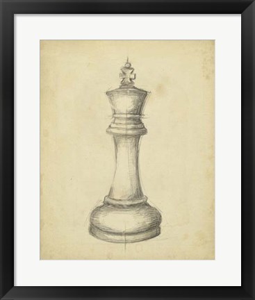 Framed Antique Chess I Print