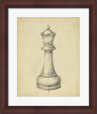 Framed Antique Chess III Print