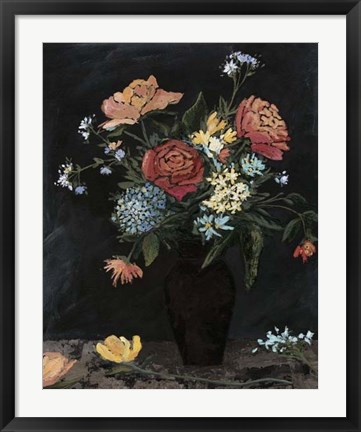 Framed Noir Floral II Print