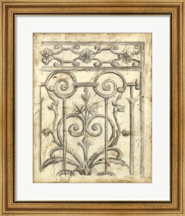 Framed Decorative Iron Sketch II Print