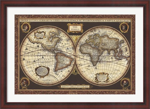 Framed Decorative World Map Print
