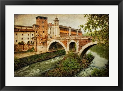 Framed Looking West at Ponte Fabricio Print