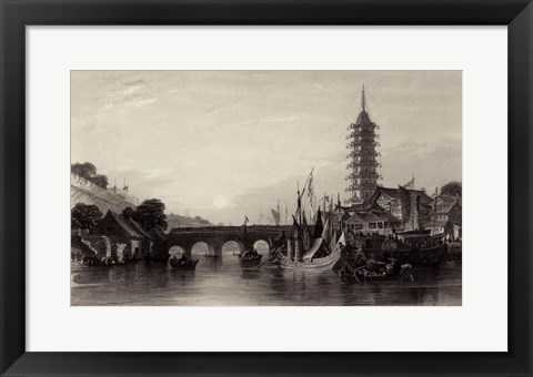 Framed Bridge of Nanking Print