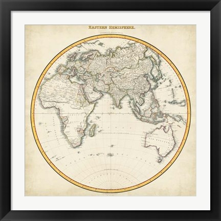 Framed 1812 Eastern Hemisphere Print