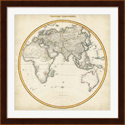 Framed 1812 Eastern Hemisphere Print