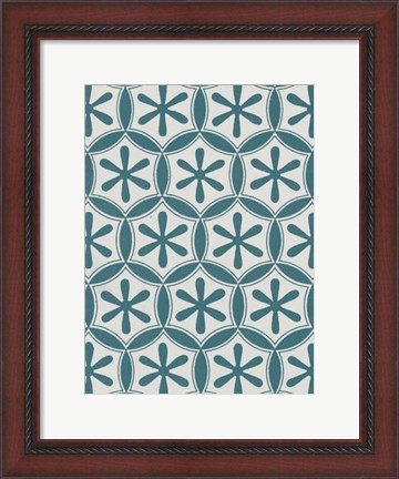 Framed Ornamental Pattern in Teal III Print