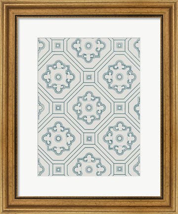 Framed Ornamental Pattern in Teal IV Print