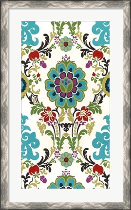 Framed Jewel-tone Damask VI Print