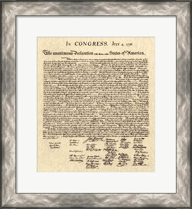 Framed Declaration of Independence Khaki Print