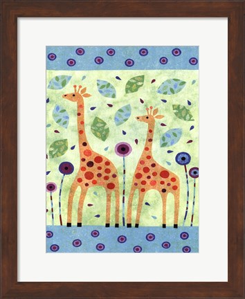 Framed Giraffe Pair Print