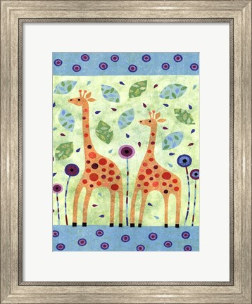 Framed Giraffe Pair Print