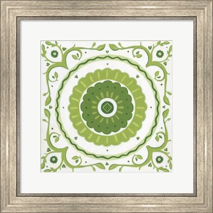 Framed Folk Tile III Print