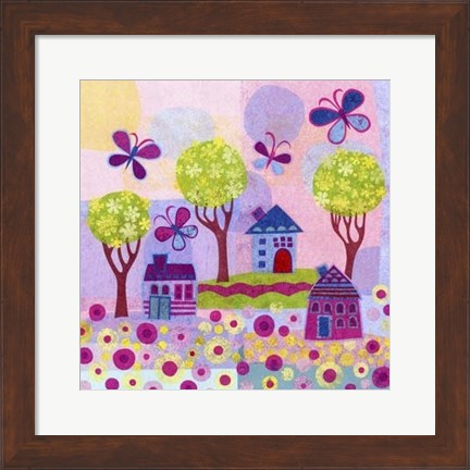 Framed Springtime Houses Print