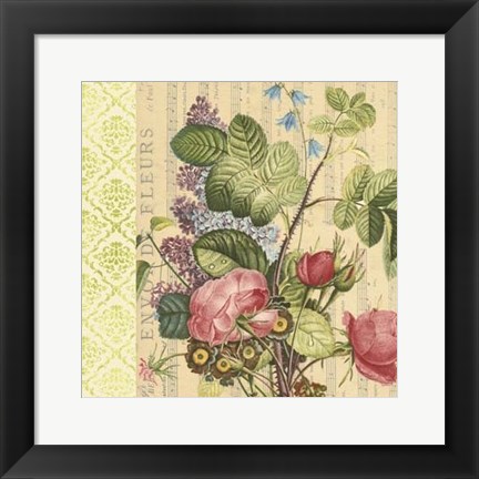 Framed English Garden Bouquet III Print