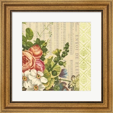 Framed English Garden Bouquet IV Print