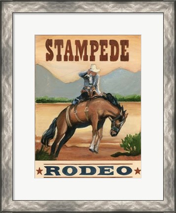 Framed Stampede Rodeo Print