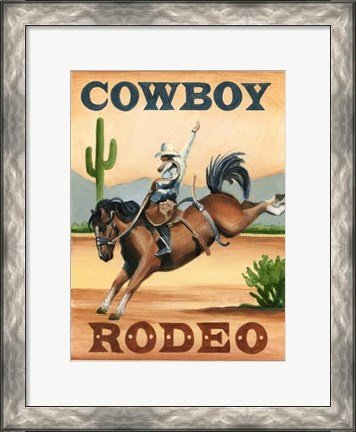 Framed Cowboy Rodeo Print