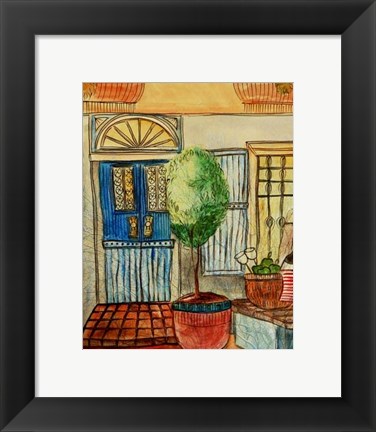 Framed Greek Cafe III Print