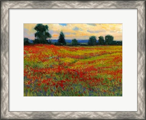 Framed Red Field I Print