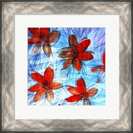 Framed Flower Strokes II Print
