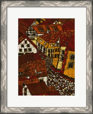 Framed Red Roofs II Print