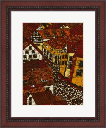 Framed Red Roofs II Print