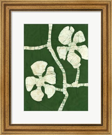 Framed Green Blooms I Print