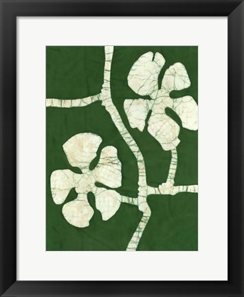 Framed Green Blooms I Print