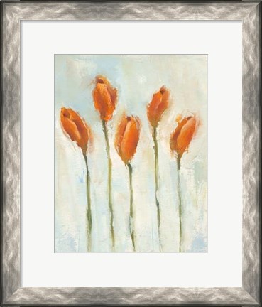 Framed Painted Tulips III Print