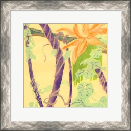 Framed Jungle Monotype V Print