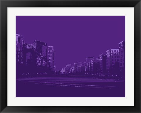 Framed City Block on Purple Print