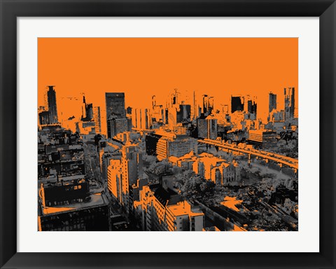 Framed Skyline in Osaka2 Print