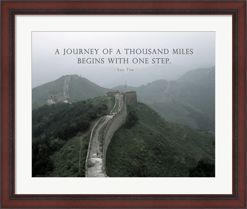 Framed Journey Of A Thousand Miles Quote Print