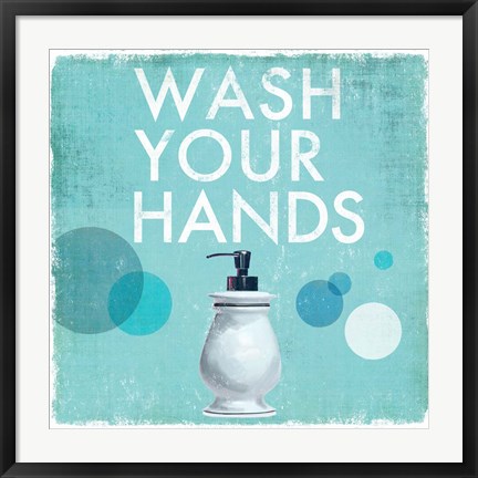 Framed Wash your Hands Print