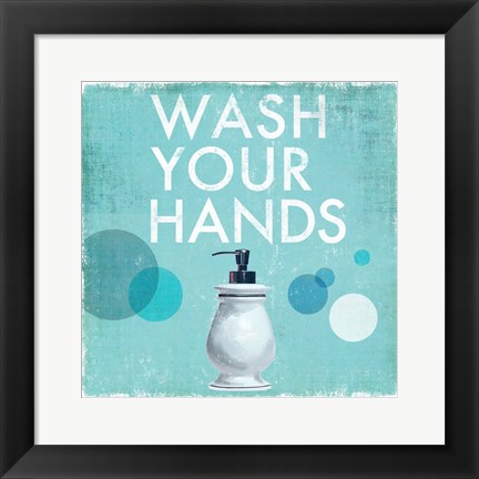 Framed Wash your Hands Print