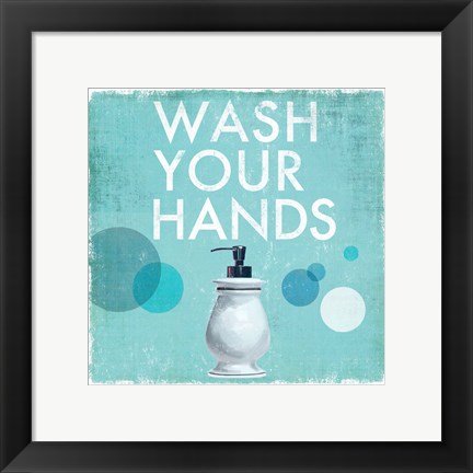 Framed Wash your Hands Print