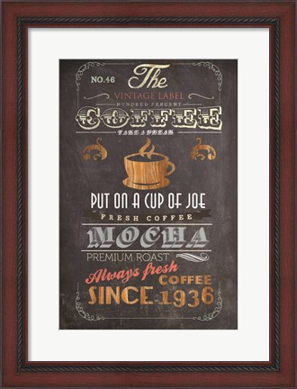 Framed Coffee Menu I Print