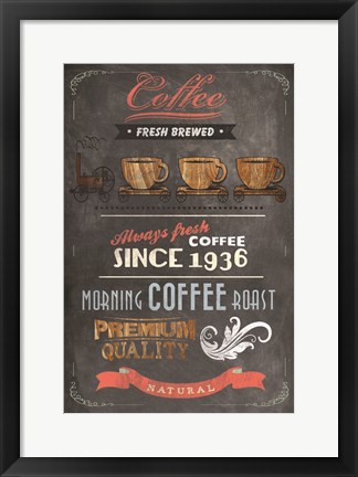 Framed Coffee Menu II Print
