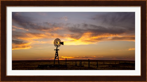 Framed Plains Windmill Print