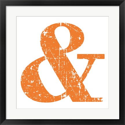 Framed Orange Ampersand Print