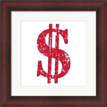 Framed Red Dollar Sign Print