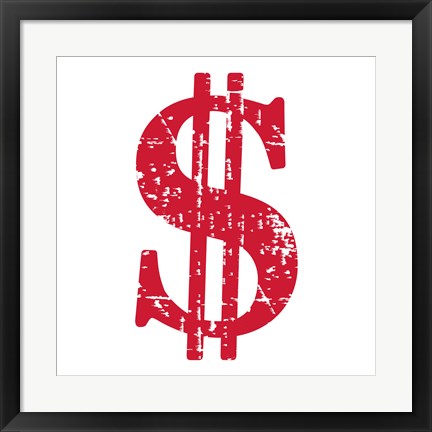 Framed Red Dollar Sign Print