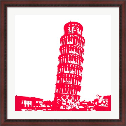 Framed Pisa in Red Print