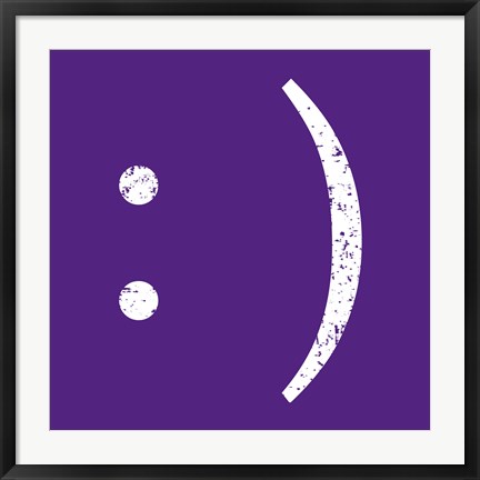 Framed Purple Smiley Print