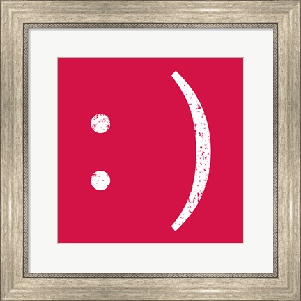 Framed Red Smiley Print